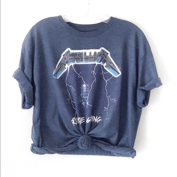Urban Outfitters Tops - METALLICA lightning oversized graphic band tee